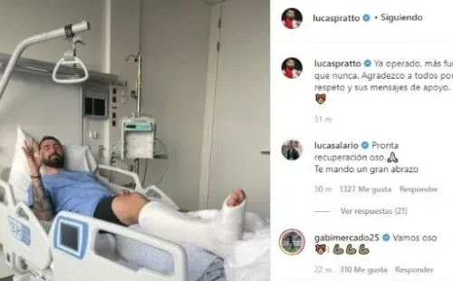 La foto que había subido el Oso luego de la operación.