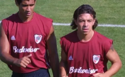 Sand y Gallardo entrenando juntos en River (Archivo)