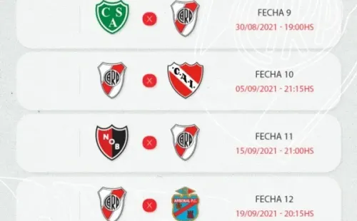 La agenda de River para los próximos partidos