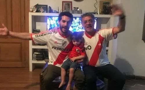 Jean Pierre Noher, su hijo Michel y su nieto Antón el 9 de Diciembre de 2018