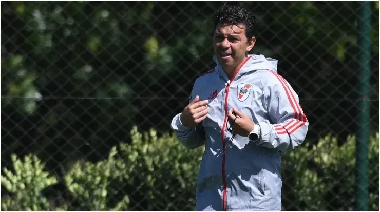 Marcelo Gallardo en los entrenamientos de River