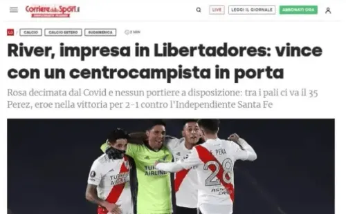 “River, una hazaña en la Libertadores: gana con un centrocampista a portería”