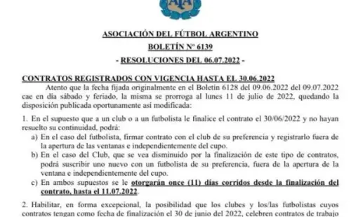 Foto: Boletín Oficial de AFA