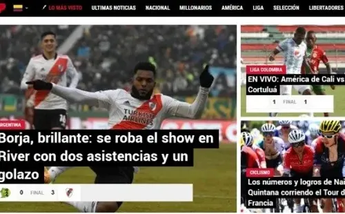 La portada de Bolavip destacó la tarea de Borja