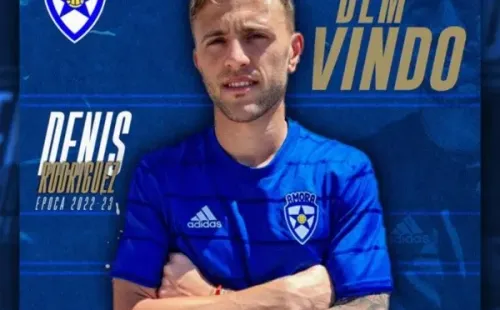 Así presentaron a Denis Rodríguez en Portugal.