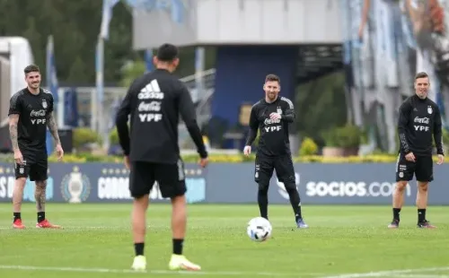 River se movió en una de las canchas donde suele entrenarse la Selección Argentina. (Foto: Getty).