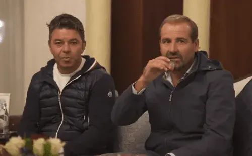 El Muñeco junto a Pablo Dolce, ex preparador físico del Más Grande y miembro de su cuerpo técnico.