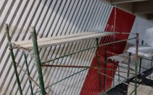 Una de las paredes del túnel único.