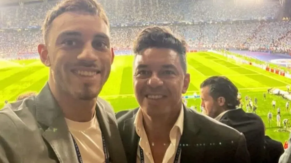 Nahuel y Marcelo Gallardo, presentes en la final de la Champions League.
