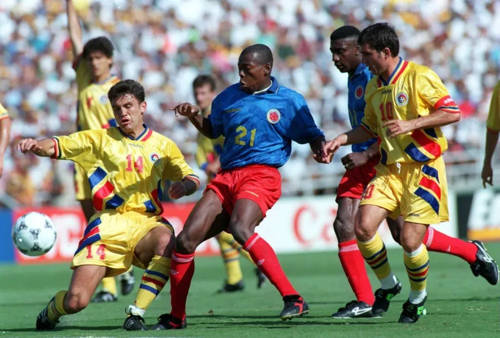 Asprilla con Colombia ante Rumania en el Mundial de Estados Unidos 1994. Foto: Getty