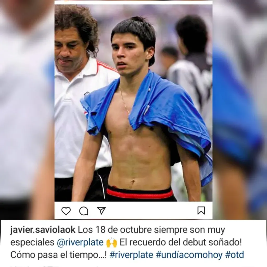 Javier Saviola y su debut en River. (Foto: Instagram Javier Saviola).