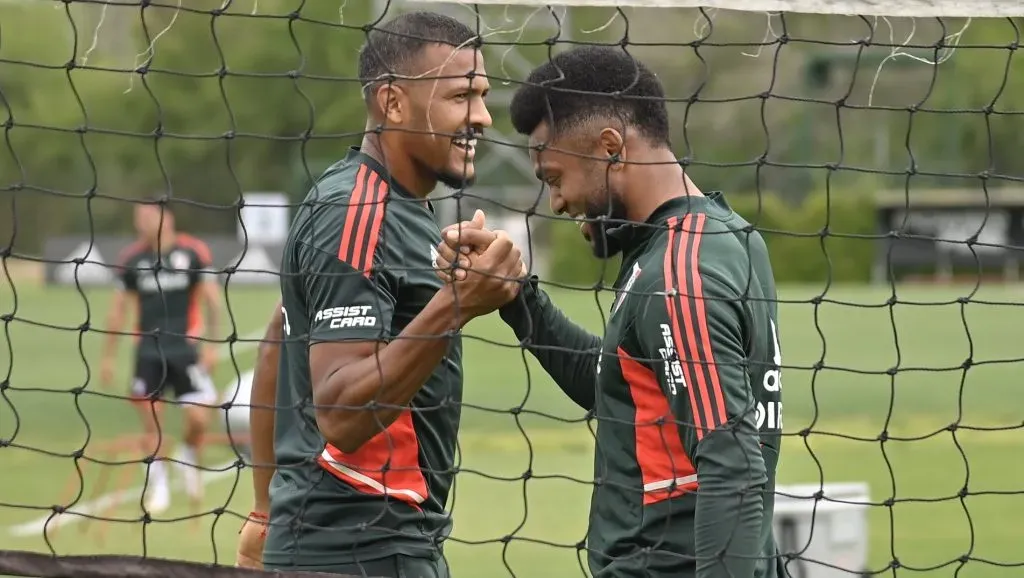 Salomón Rondón y Miguel Ángel Borja. (Foto: Prensa River).