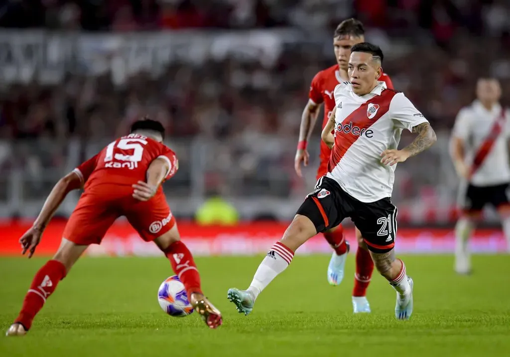 Esequiel Barco ante Independiente. (Foto: Getty).