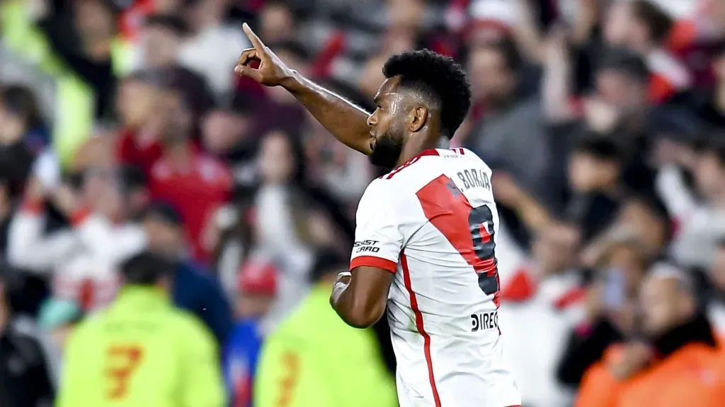 Borja celebra su primer gol ante Independiente. (Foto: Getty).