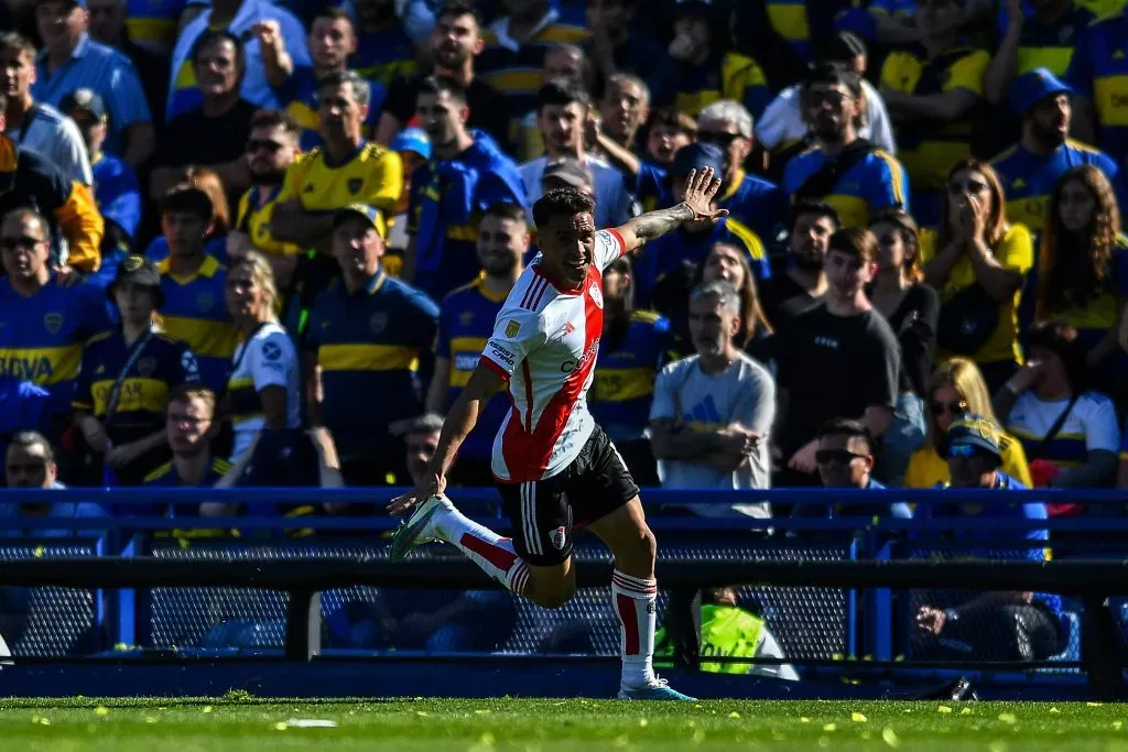 Enzo Díaz selló el triunfo de River ante Boca en la Bombonera. (Foto: Getty).