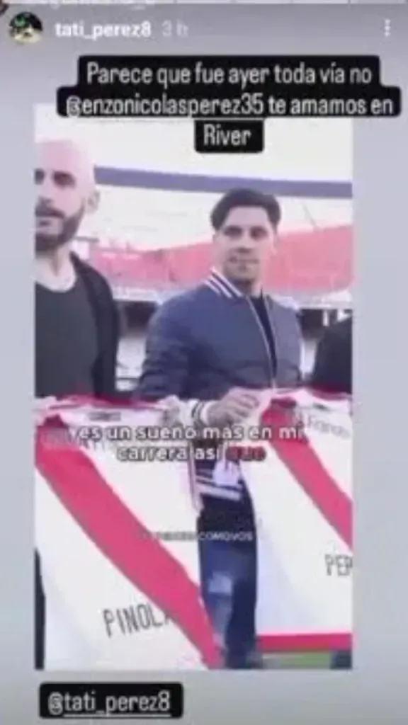 El posteo de la hermana de Enzo Pérez en la previa.