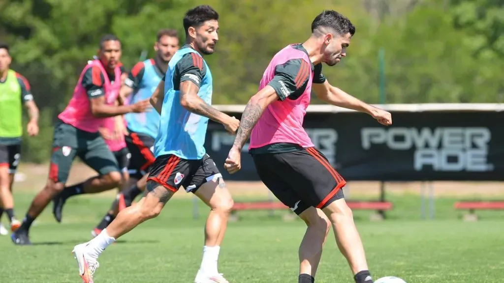 Santiago Simón y Milton Casco, dos que están en duda para el partido contra Central.