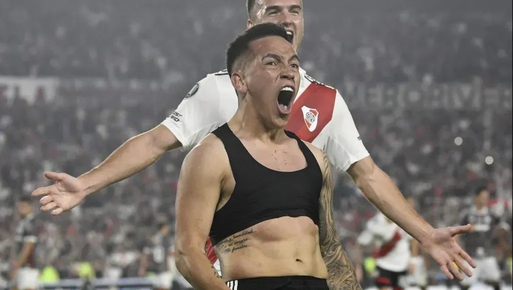 El festejo desaforado de Barco tras convertir un gol en el Monumental (Foto: LPM / Diego Haliasz):