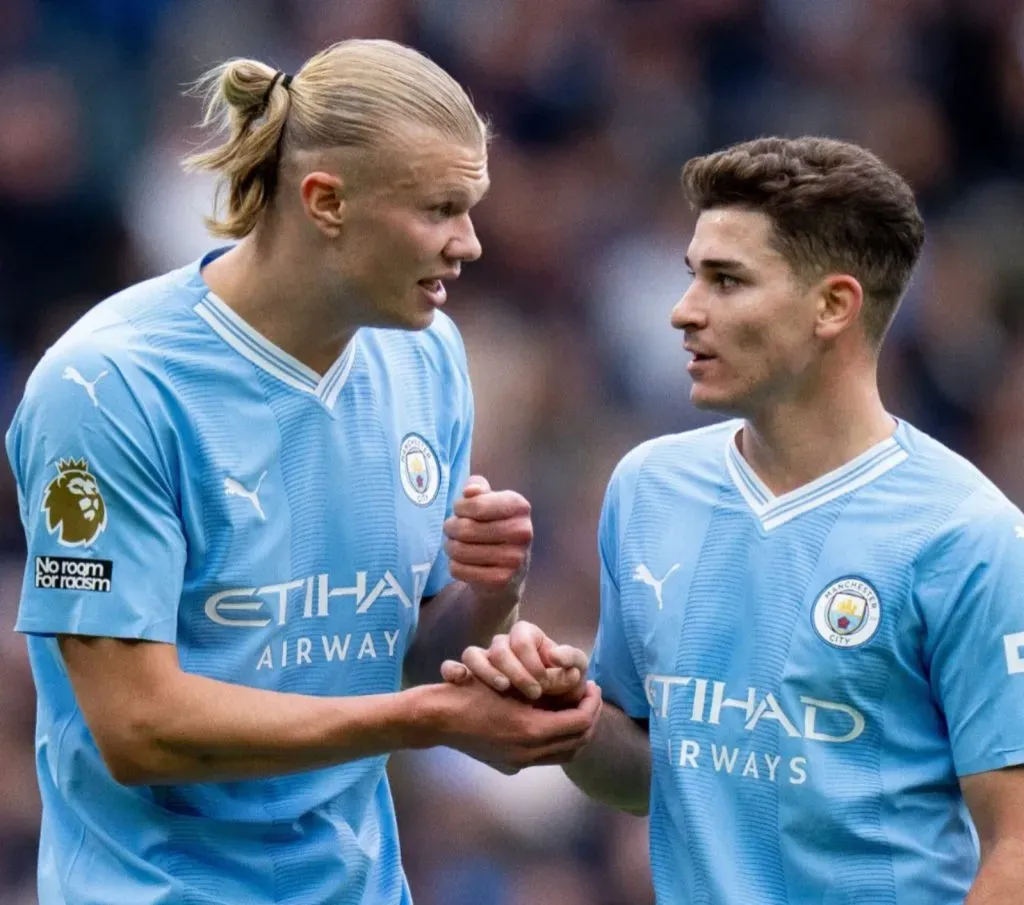 Haaland y Julián. (Foto: Prensa Manchester City)