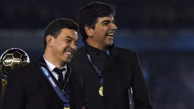 Biscay junto a Marcelo Gallardo. (Getty)