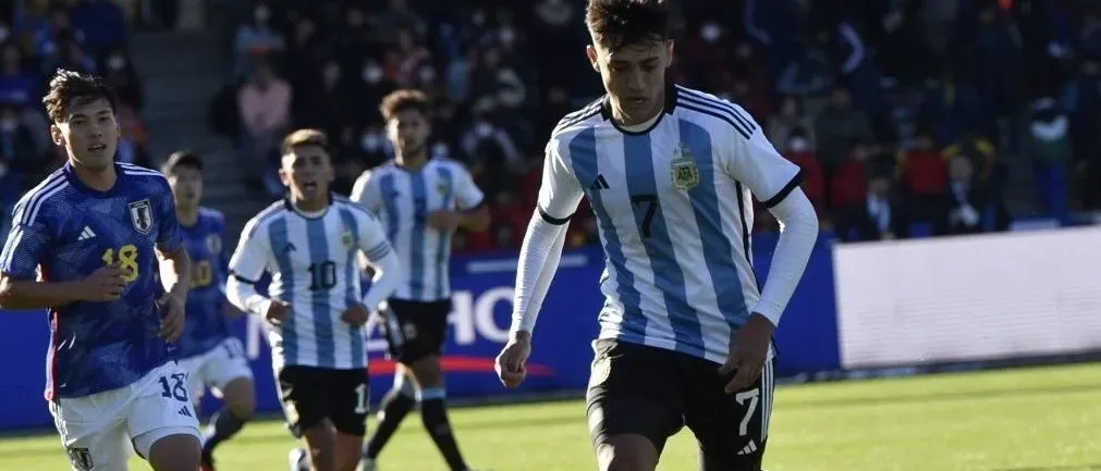 Pablo Solari marcó uno de los goles en la derrota del Sub 23 argentino. (@Argentina)