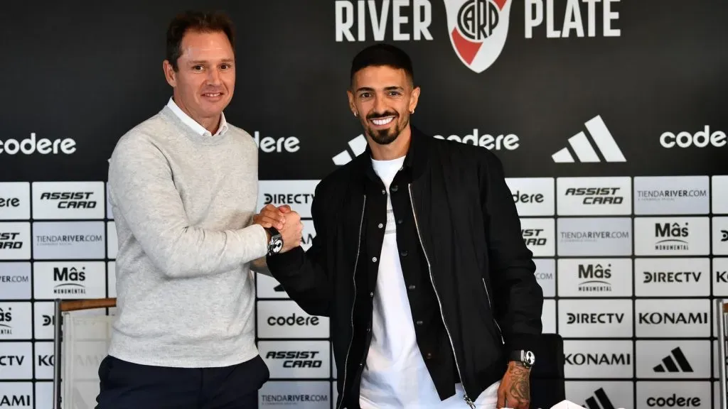 Lanzini en su llegada a River. (Foto: Prensa River).