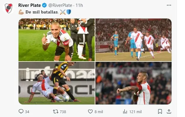 El posteo de River para despedidar a Jonatan Maidana, con cuatro momentos especiales.