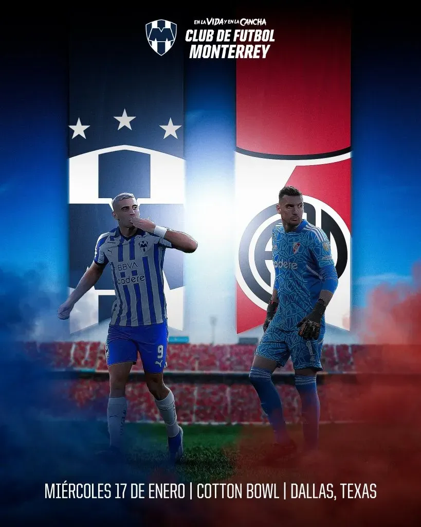 El anuncio oficial del partido ante Monterrey, que ya no tendrá a Rogelio Funes Mori (vendido a Pumas UNAM).