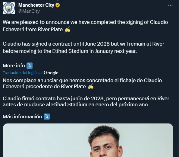 Manchester City Echeverri