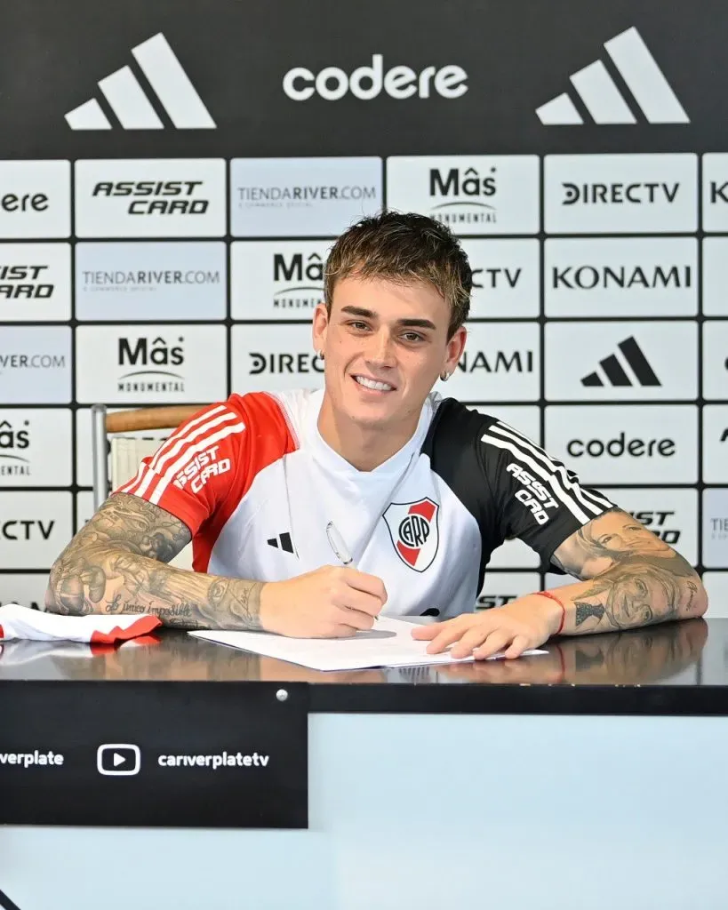 Nicolás Fonseca, la única cara nueva de River hasta el momento para el 2024.