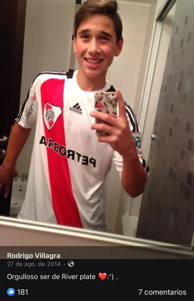 Rodrigo Villagra, fanático de River (FOTO: Facebook/ Rodrigo Villagra).