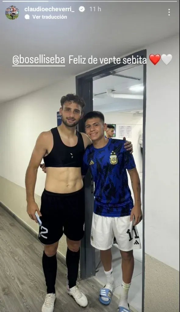 Boselli y el Diablito se cruzaron luego del partido en el Preolímpico.