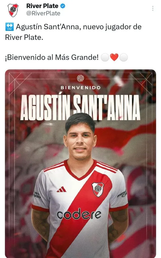 Sant’Anna fue presentado oficialmente en River. (Foto: Prensa River).