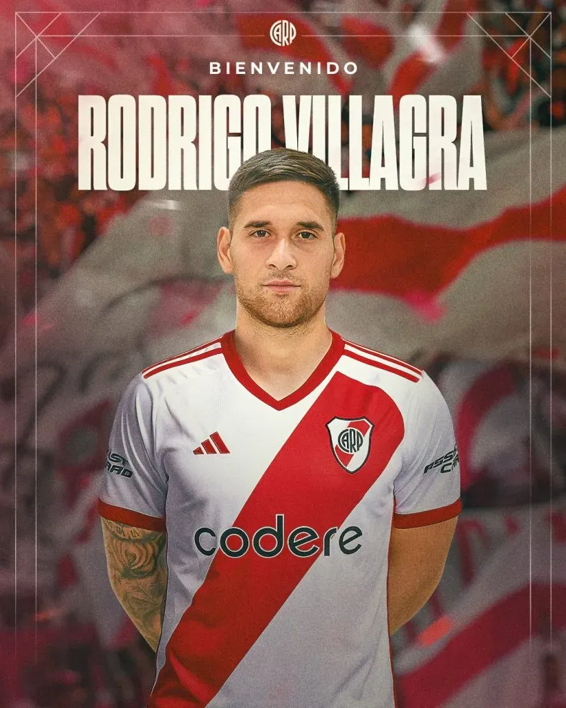 La placa con la que River presentó a Villagra en sus redes sociales.