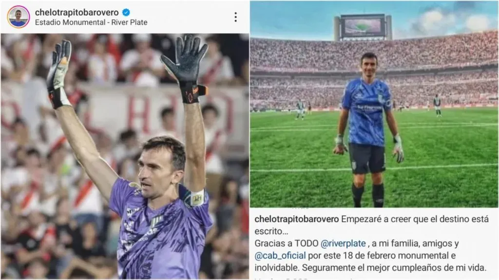 Marcelo Barovero y el emotivo mensaje en el día de su cumpleaños vuelta al Monumental. (Foto: Instagram).