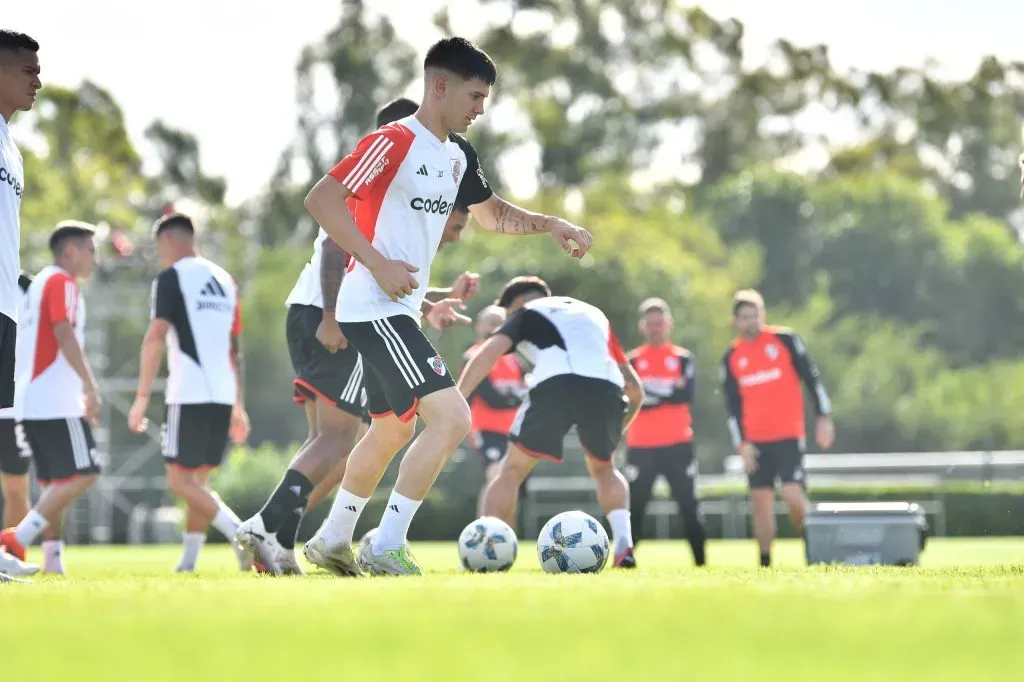 Franco Mastantuono tendrá acción esta noche en el amistoso en Mendoza. (Foto: Prensa River).