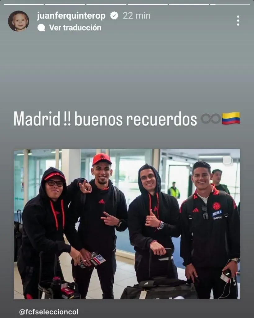 La historia de Quintero en Instagram. (Foto: Instagram).