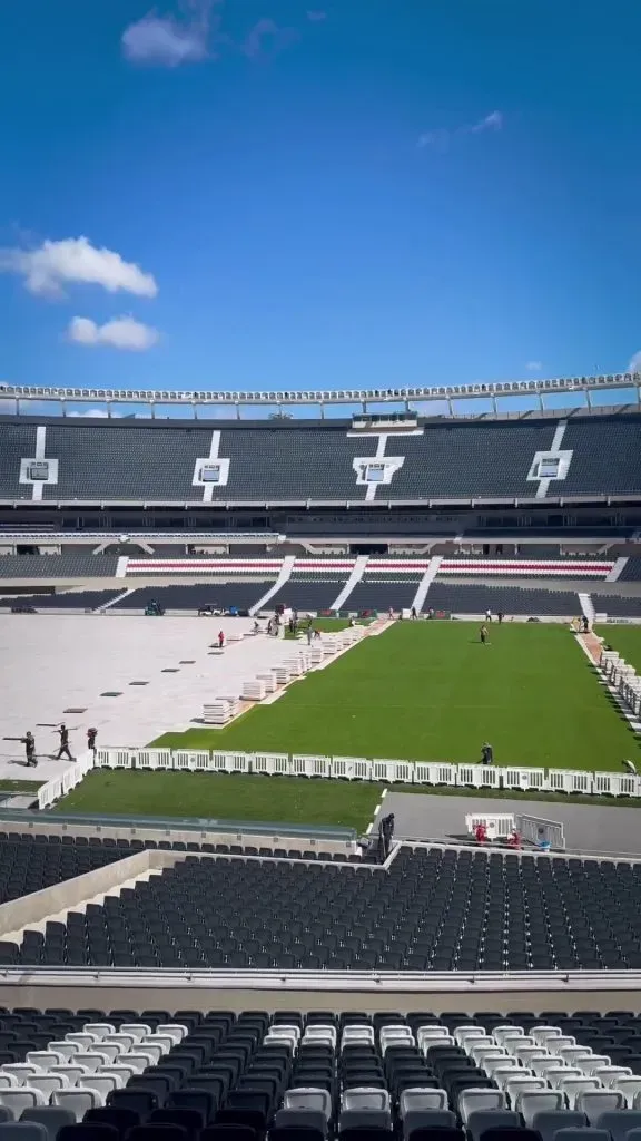 Comenzaron a descubrir el Monumental. (X: @ObrasRiverPlate)