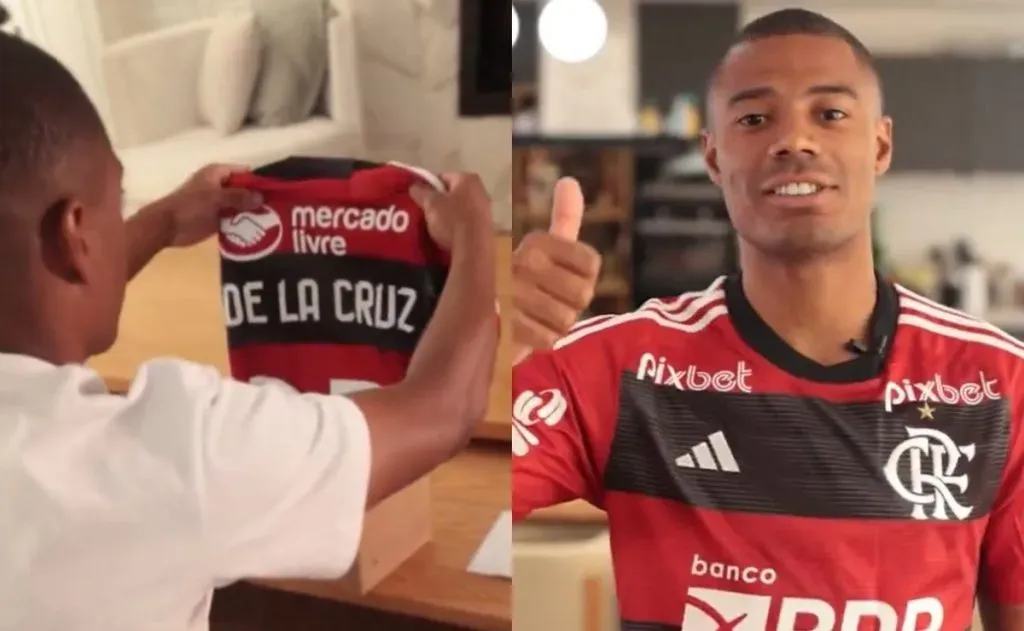 De La Cruz con la camiseta de Flamengo. (Archivo)