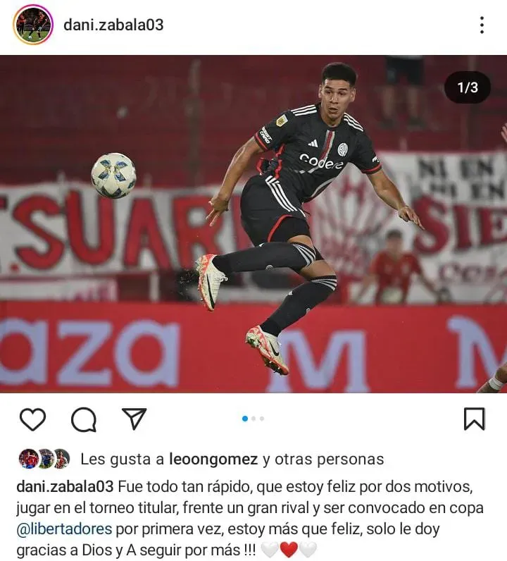 Daniel Zabala compartió sus emociones. (Foto: Instagram).