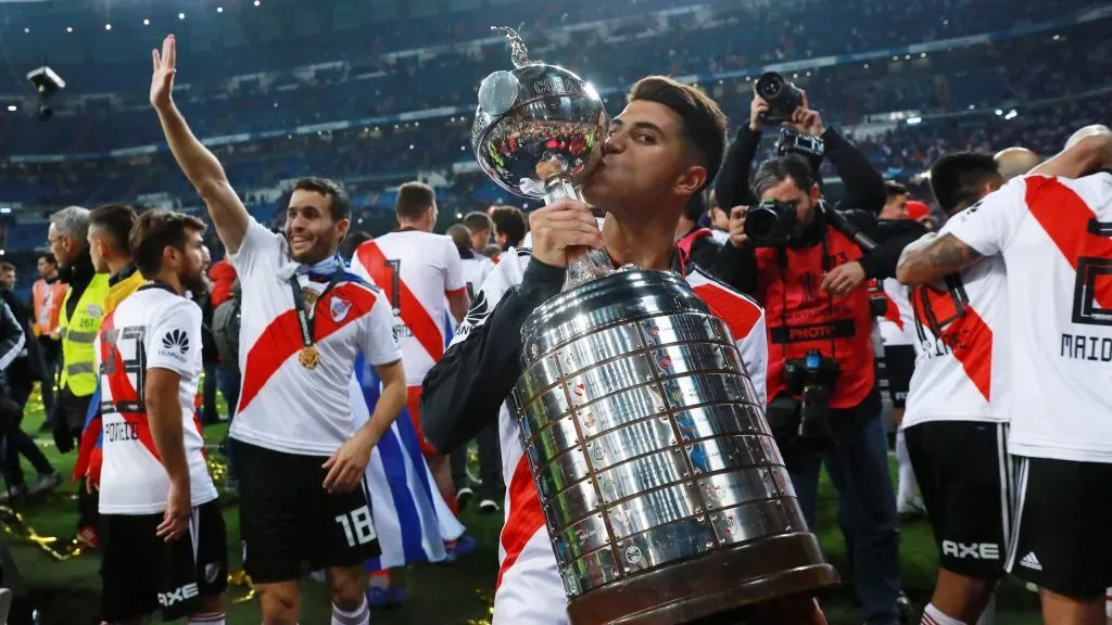 Exequiel Palacios fue campeón con River de la Copa Libertadores 2018 que el Millonario le ganó a Boca en Madrid.