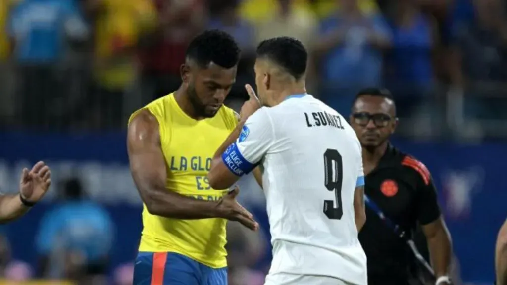 Luis Suárez vs Miguel Borja en el Colombia vs Uruguay de semifinales de la Copa América 2024