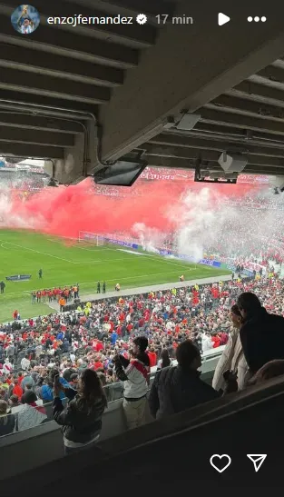 Enzo Fernández visitó el Monumental