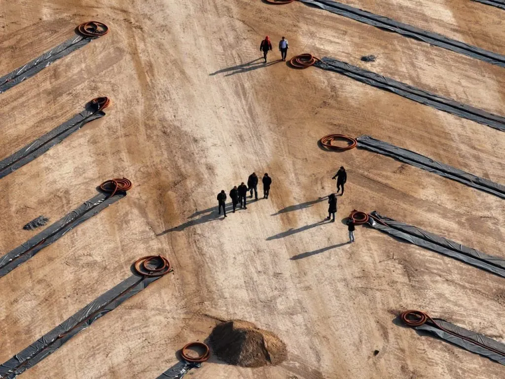 Una vista aérea del nuevo predio del Millo, en plena obra (Foto: Prensa River)
