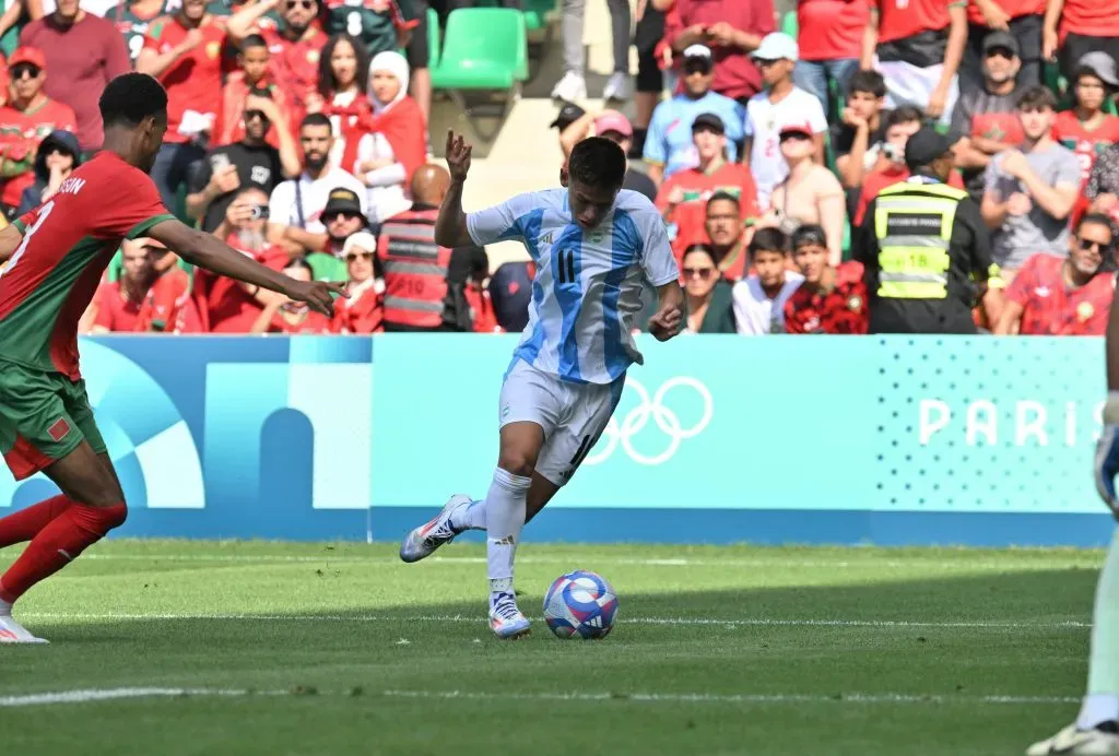 Claudio Echeverri durante el partido ante Marruecos. (Imago)
