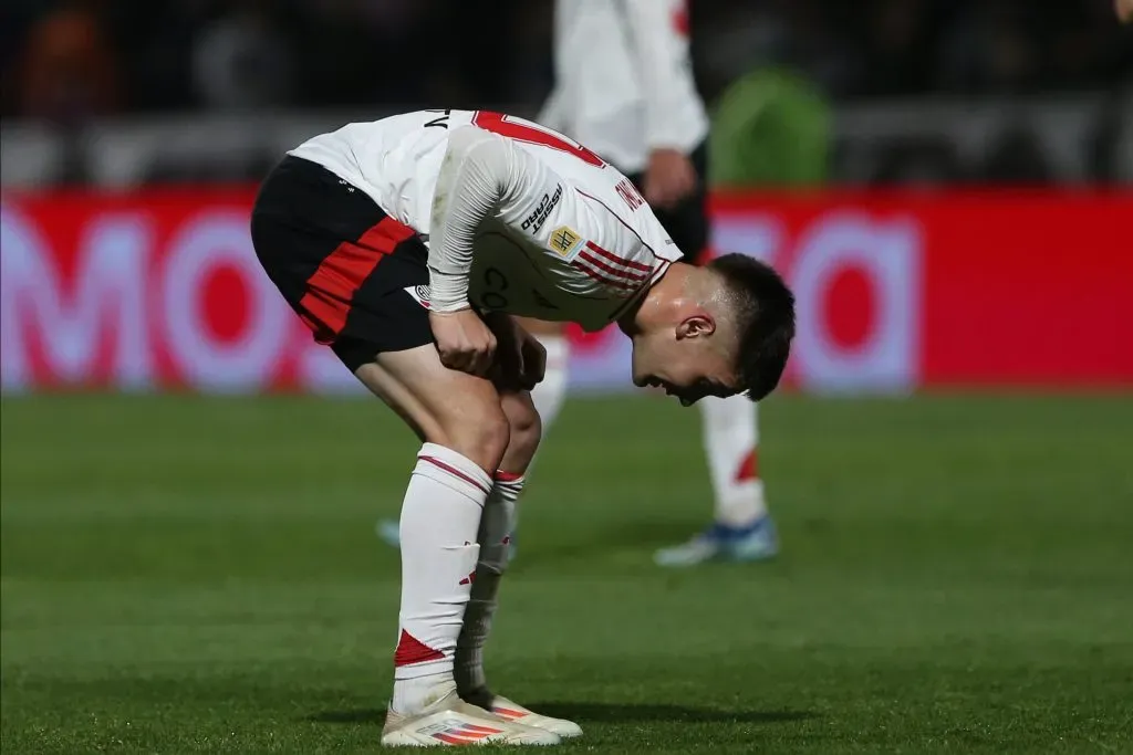Mastantuono entró en el segundo tiempo ante Platense al igual que Echeverri. (Foto: Getty).