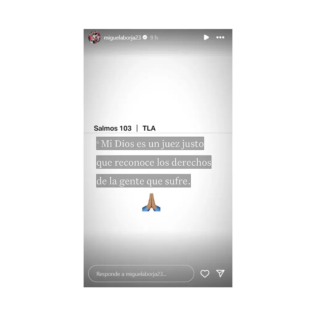 El posteo de Miguel Borja en su primera aparición pública tras la denuncia que recibió por supuesto maltrato físico a sus hijos, trámite luego desestimado (FOTO: Instagram: @miguelborja23).