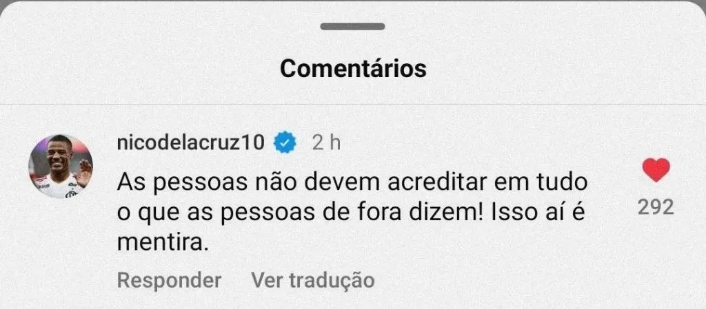 El comentario de De la Cruz desmintiendo su salida de Flamengo.