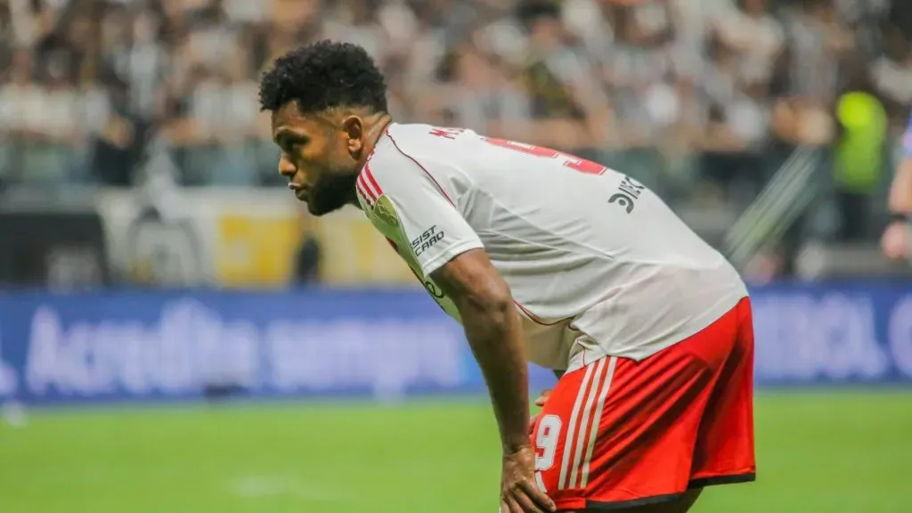 Miguel Borja y su flojo partido en Belo Horizonte ante Mineiro