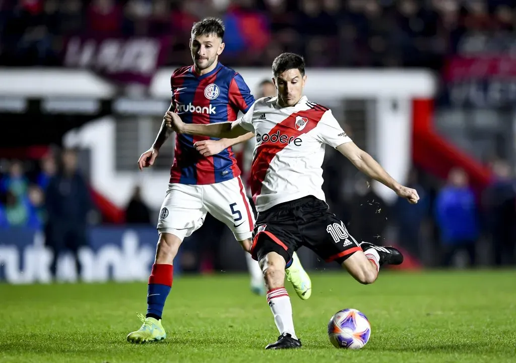 Nacho Fernández en el último partido entre River y San Lorenzo en 2023. (Getty Images)